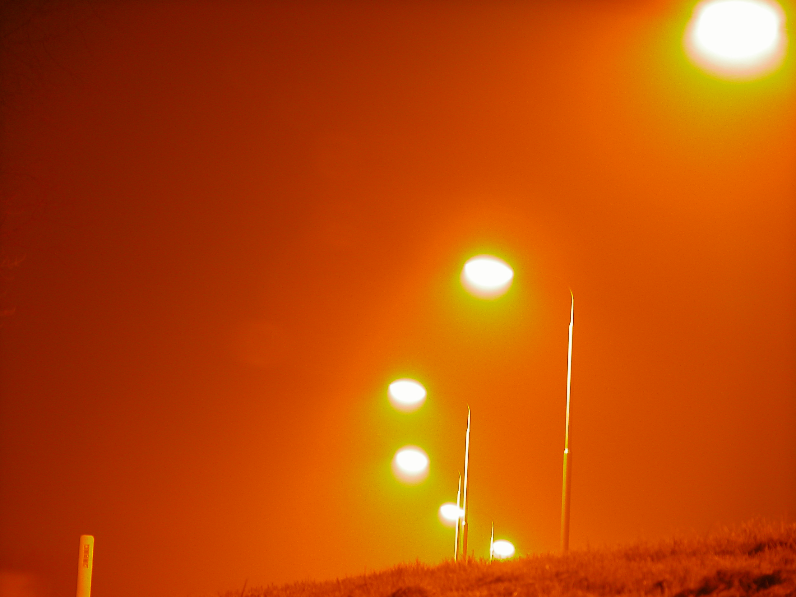 orange lamp post