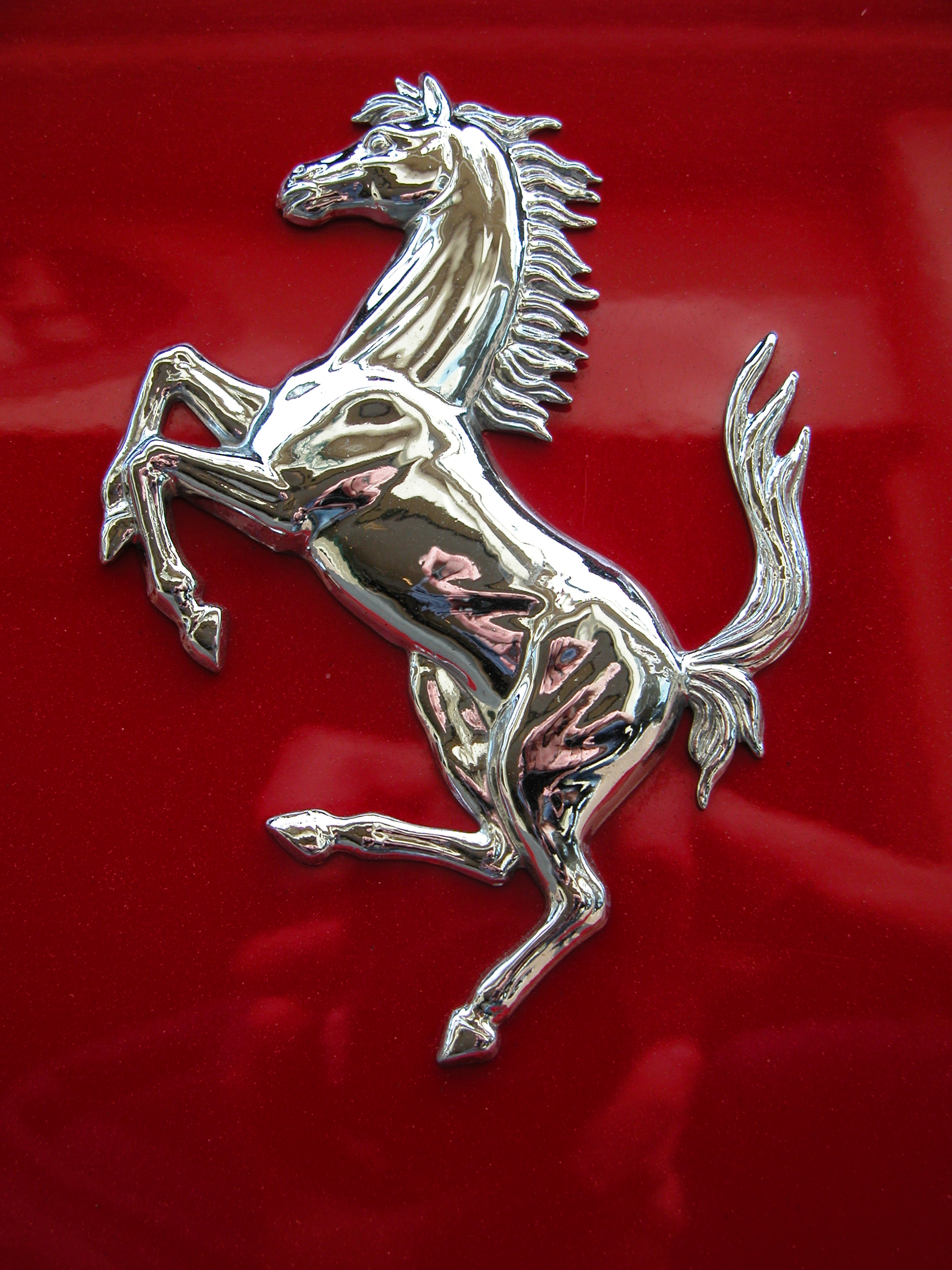 Image After Photos Ferrari Logo Horse Silver Chrome Shiny