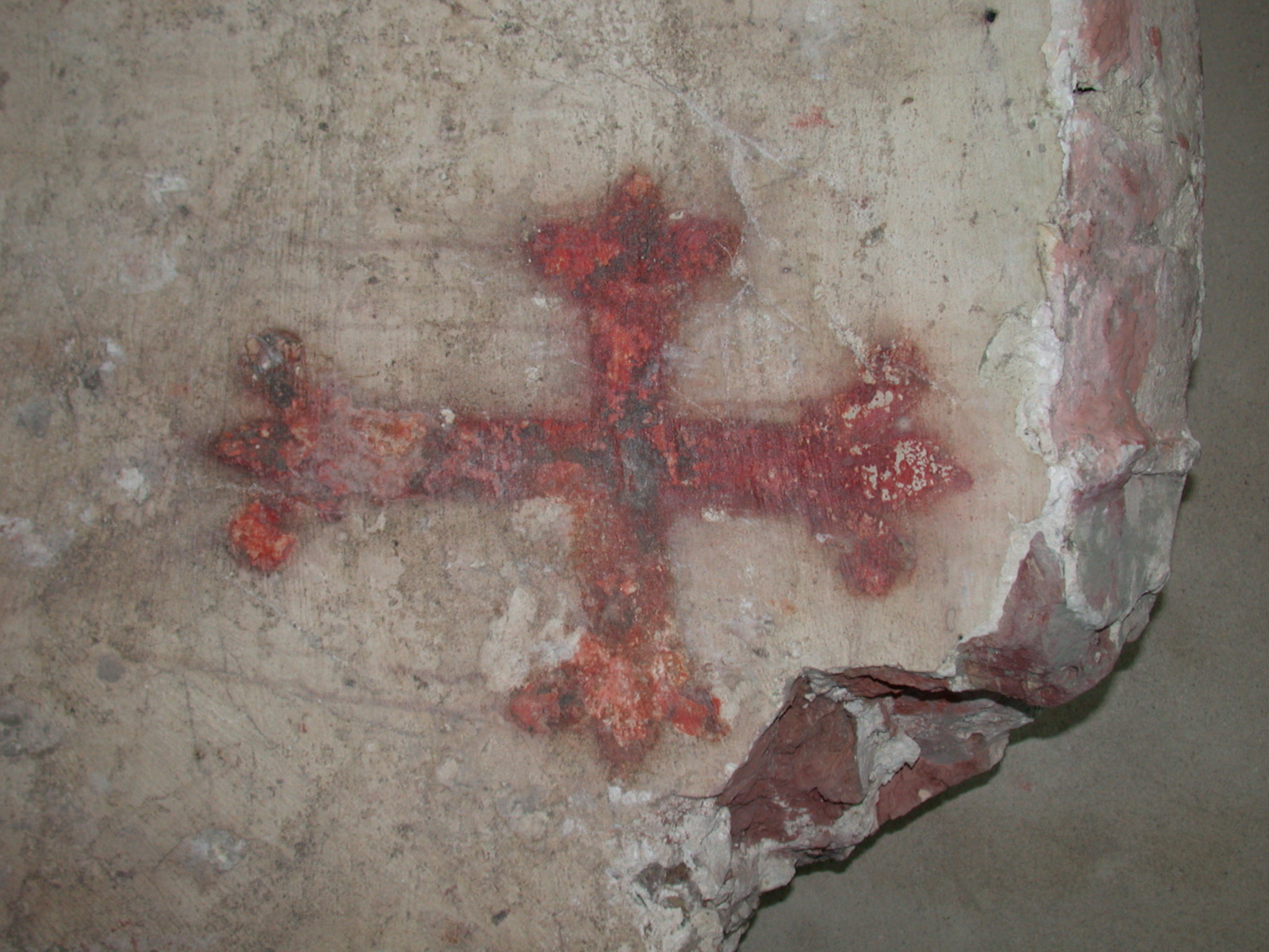 Image*After : textures : holy cross on concrete slab red