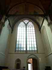church window glass arc beams