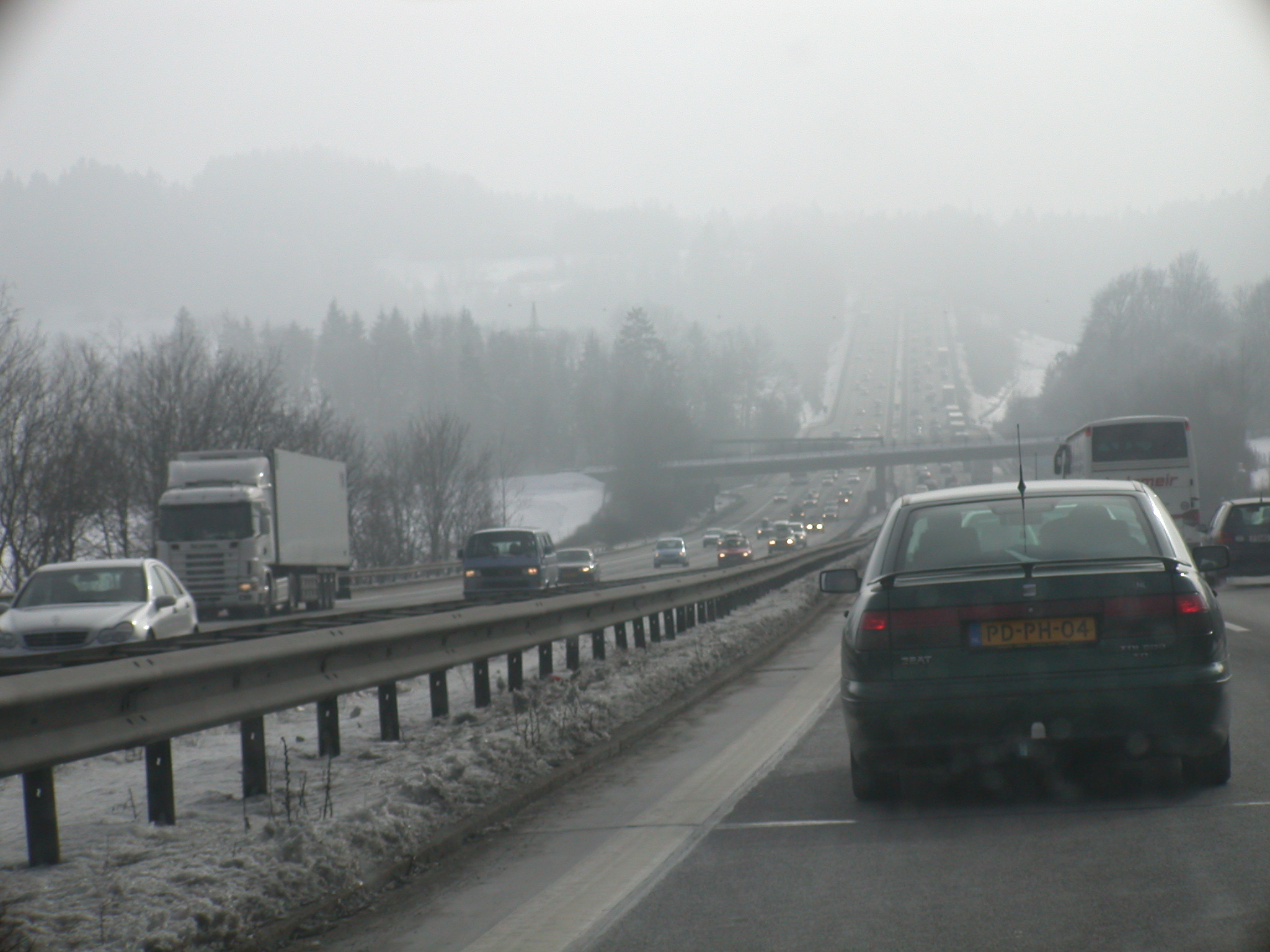 vehicles road traffic land trafficjam vacation germany car cars hills snow winter snowing textures