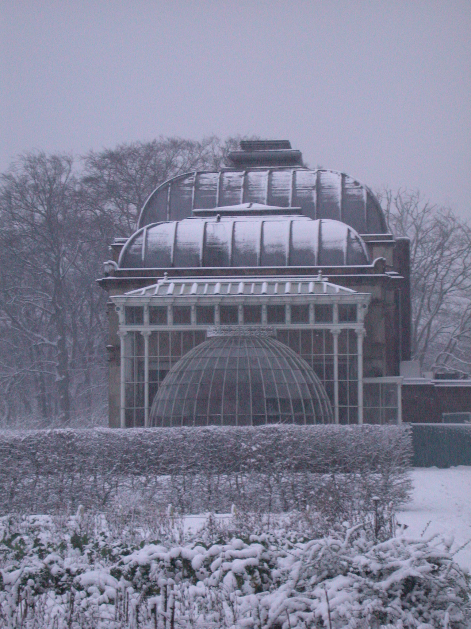 house villa dome glass winter cold snow free
