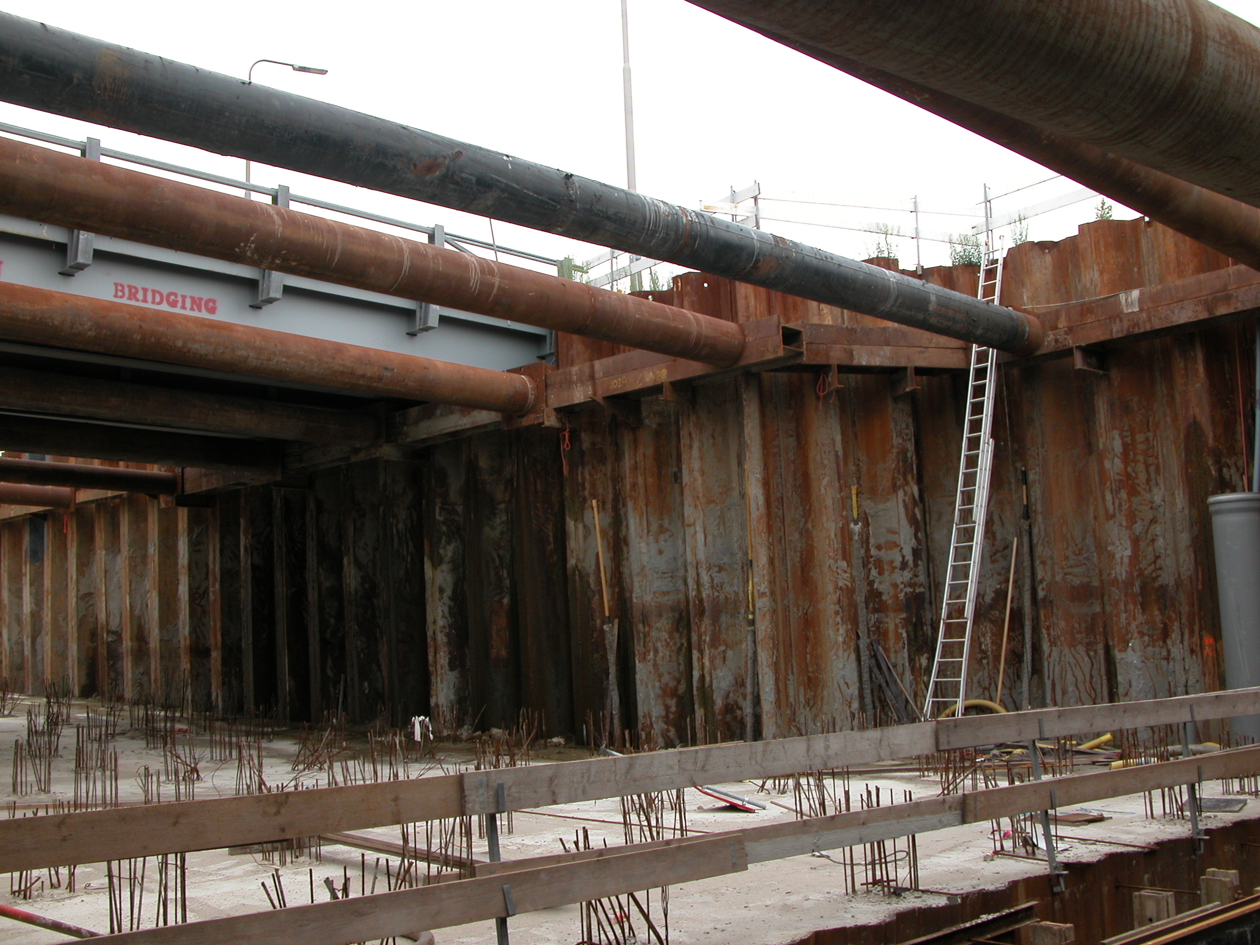 steel beam beams sheet piling rust concrete construction architecture