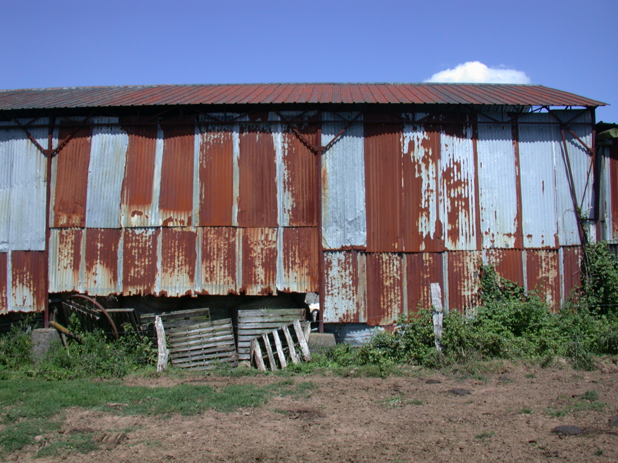 shed large old metal plating plates rusted