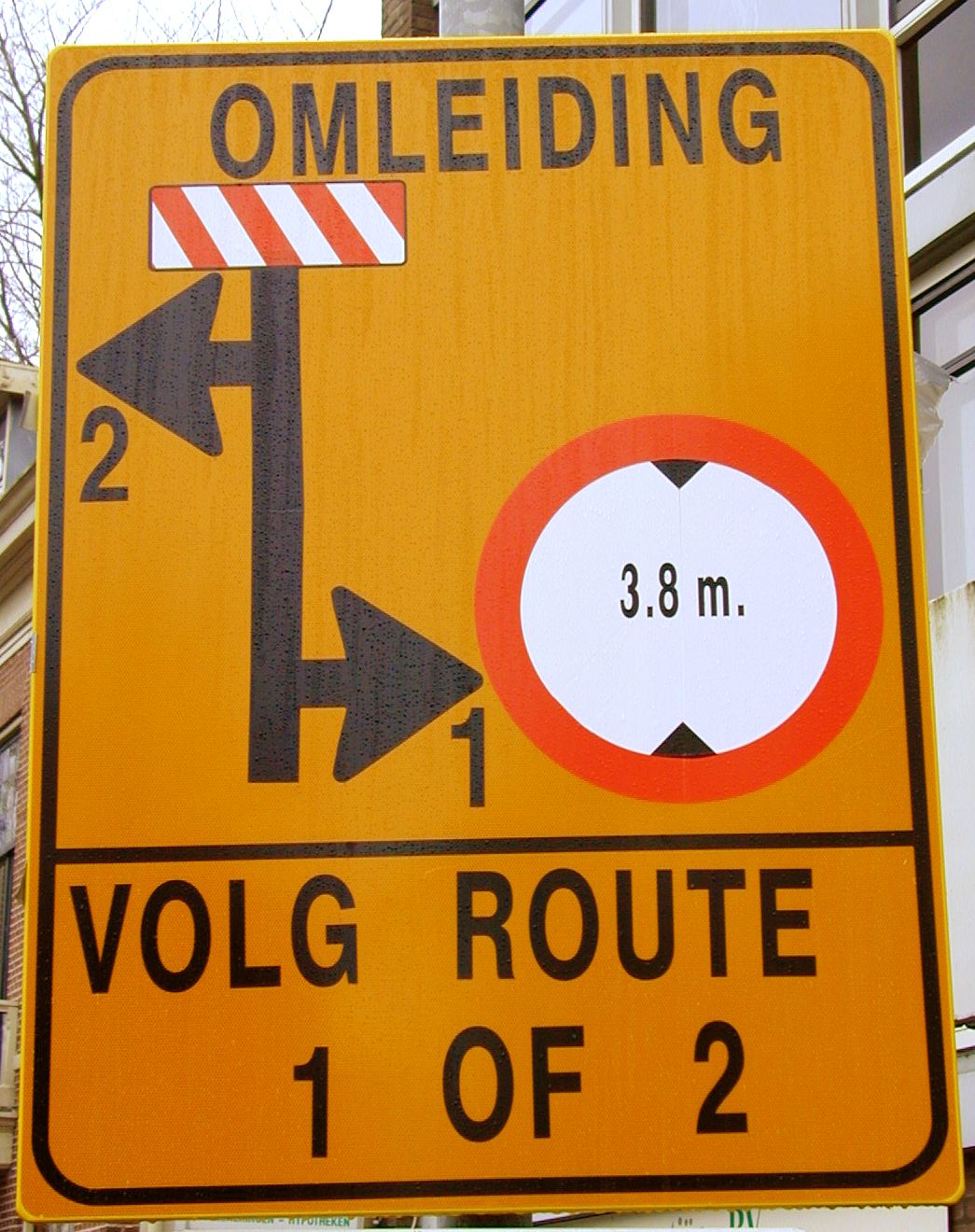 road sign detour traffic
