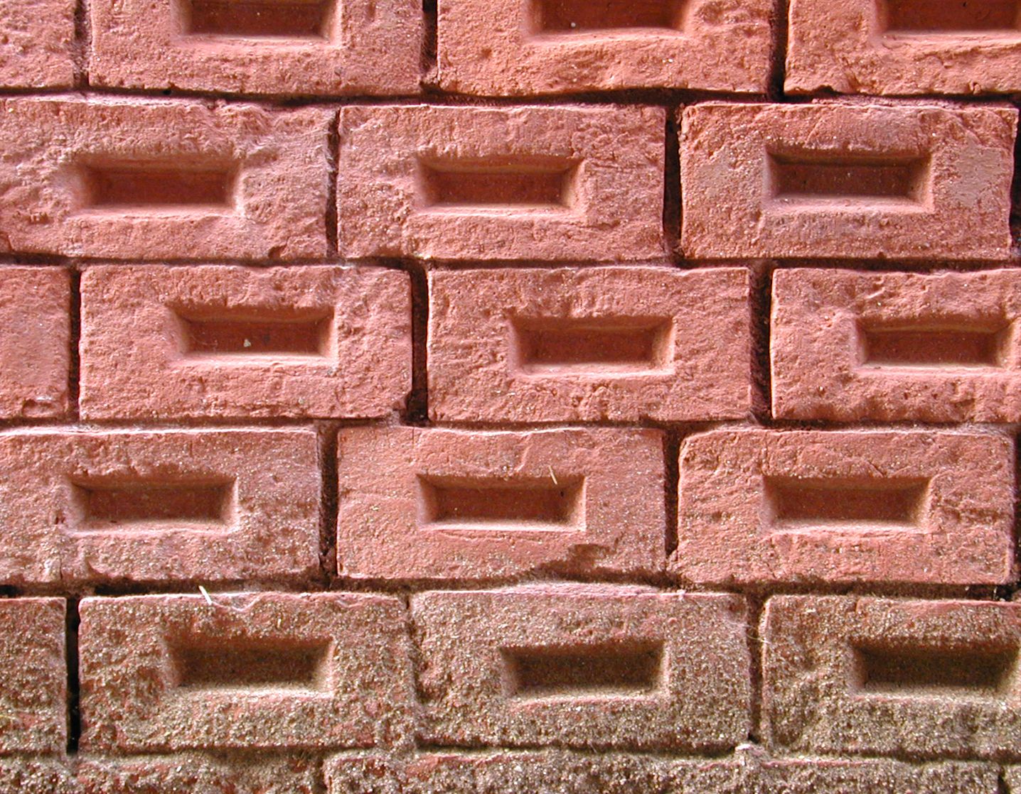 red bricks brick stones with hole