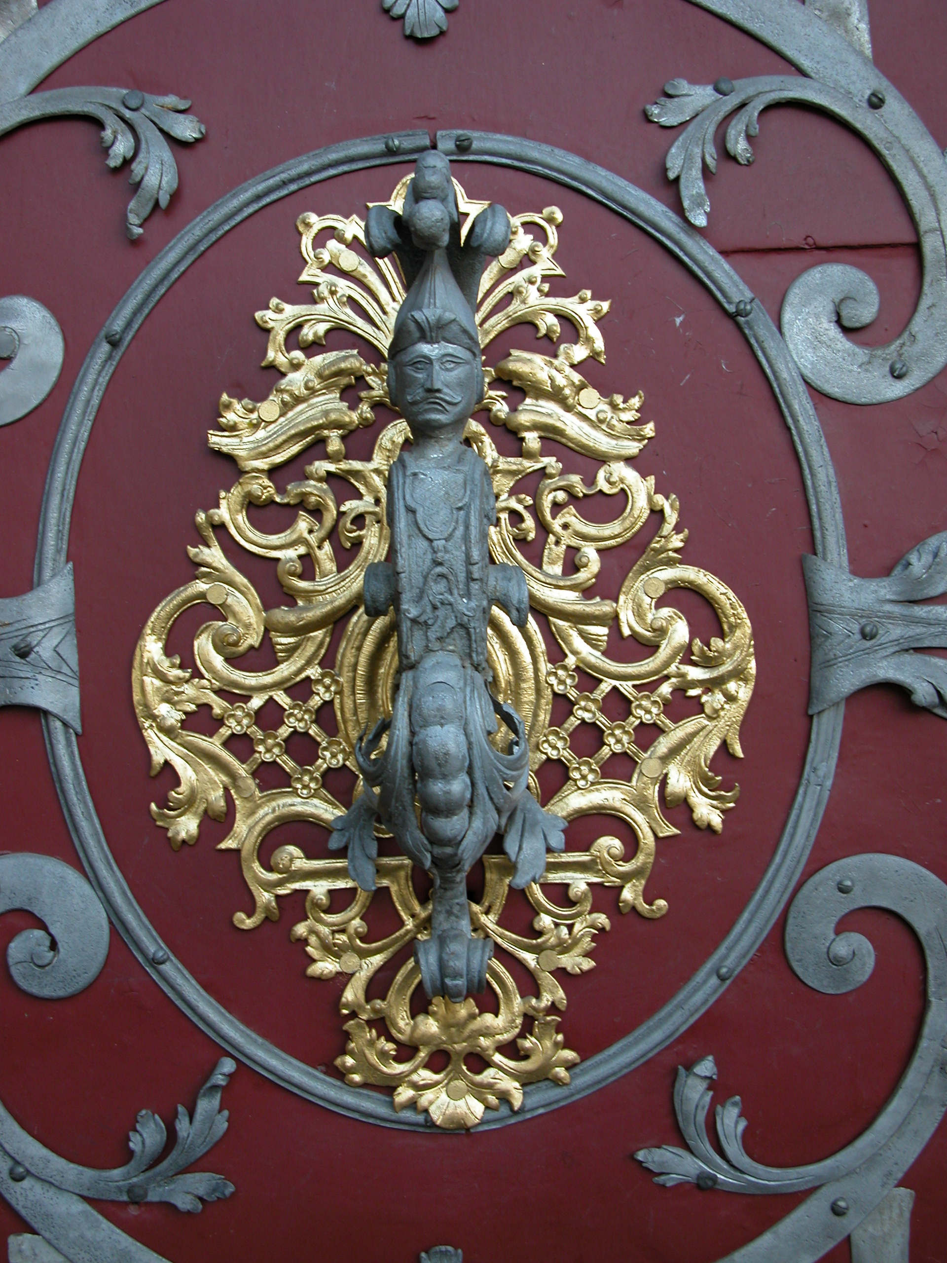 door knocker decoration gold iron