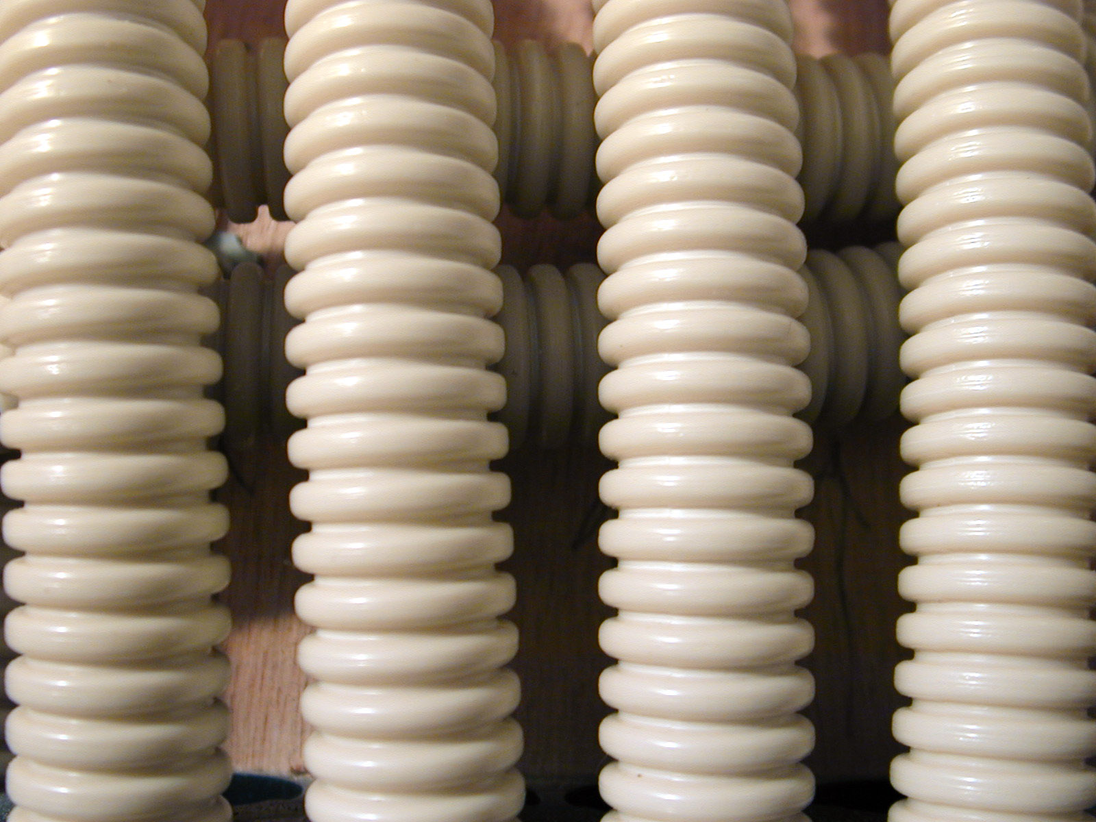 plastic white tube tubes ribbed rib round