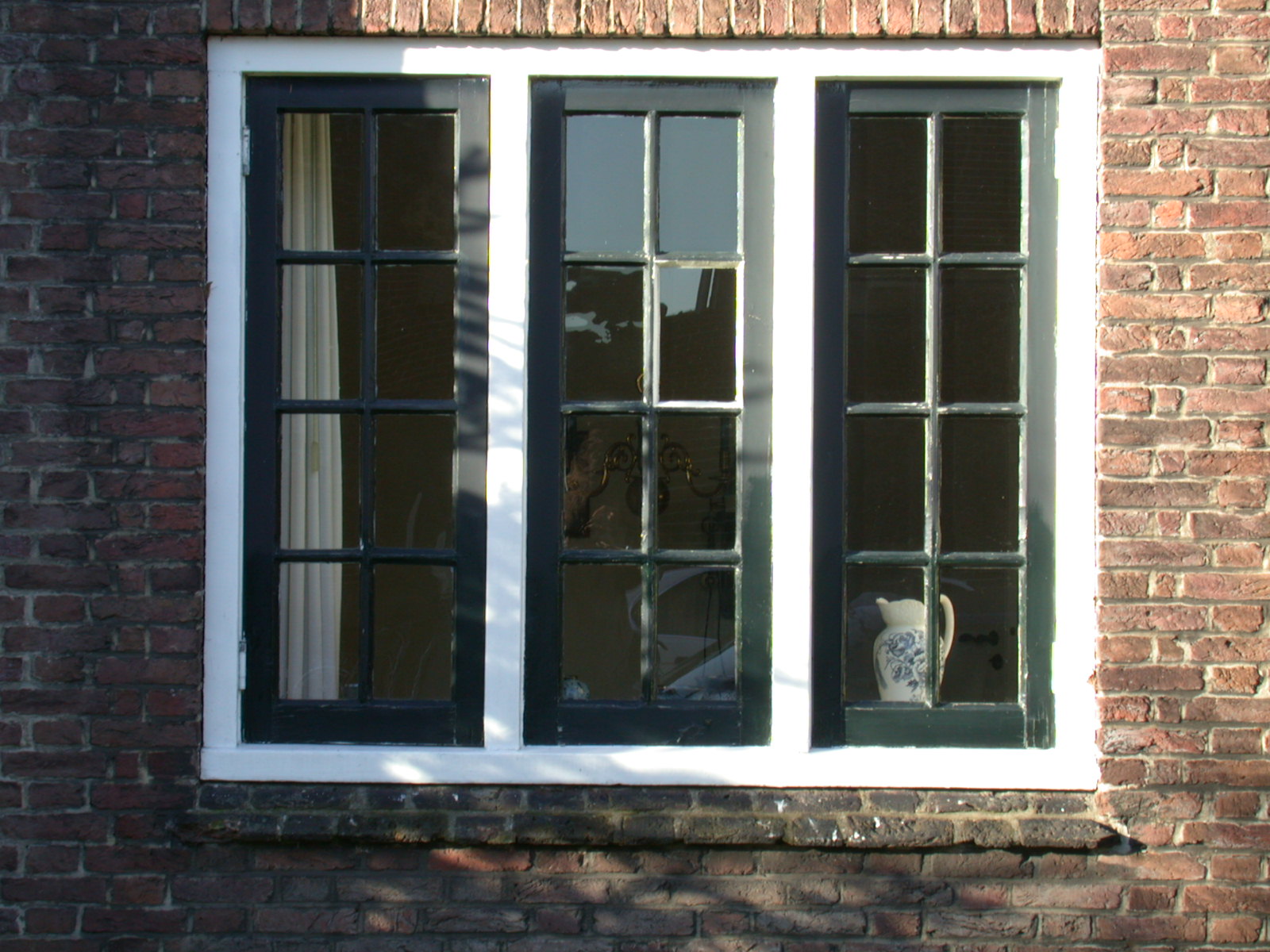 typical old dutch wall with window pane glass bricks