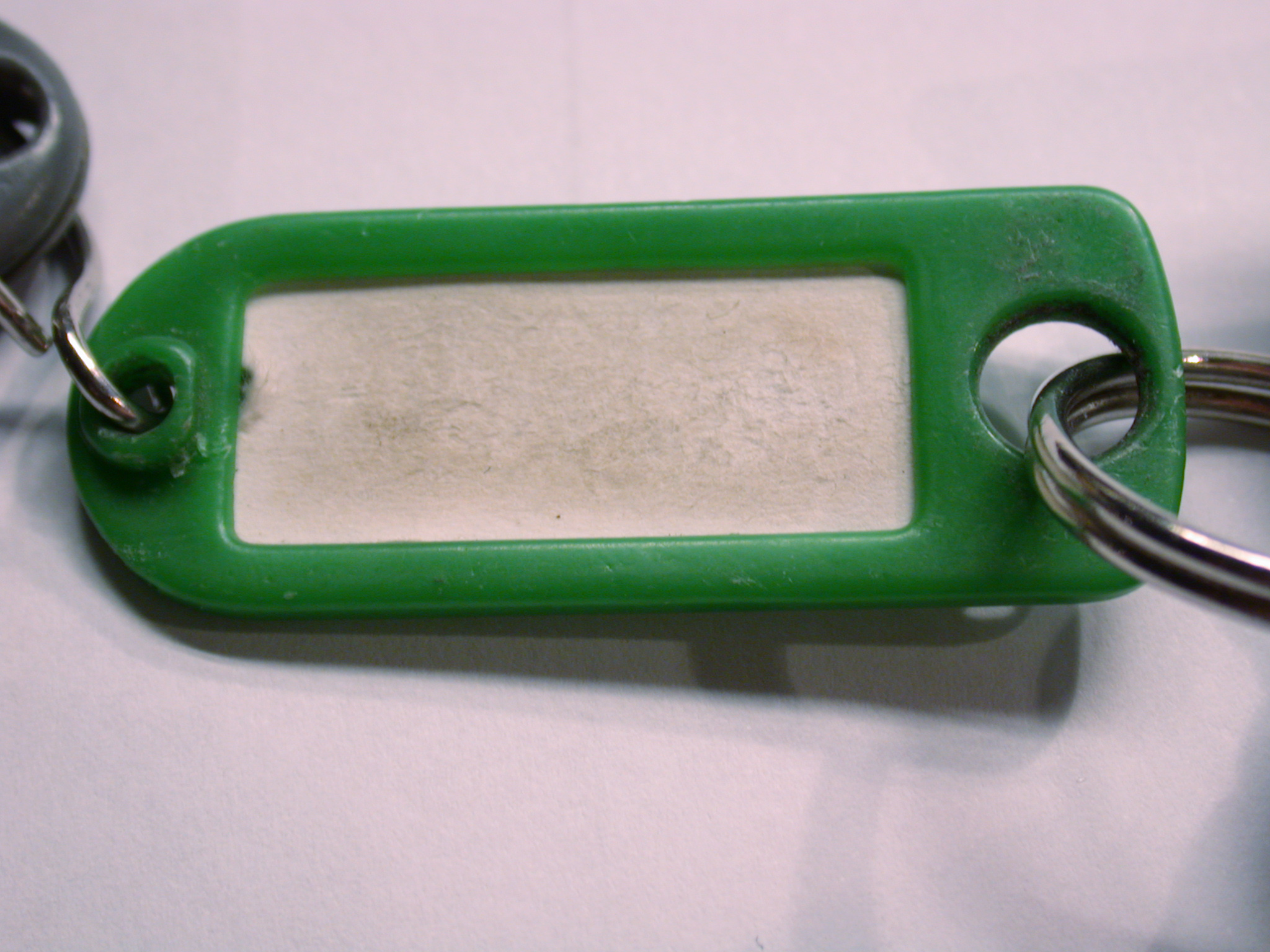 key keyring label green for writing on keyholder small