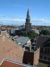 maartent maarten t town rooftop rooftops church spire steeple clock summer day