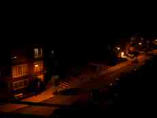 julien architecture exteriors street night cars dark streetlantern lantern lanterns parked houses cityscape