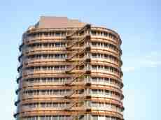 highrise towerblock flat skyscraper round stairs