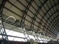 Haarlem central station train railway roof beams classic