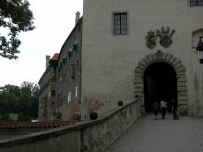 castle wall entrance arc portal white plaster