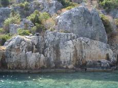 j_d ruin ruins cliff rocks boulders