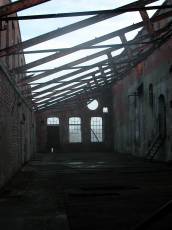 old abandoned factory roof missing