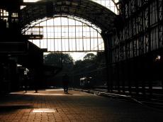 architecture interiors trainstation station passengers travelling silhouette