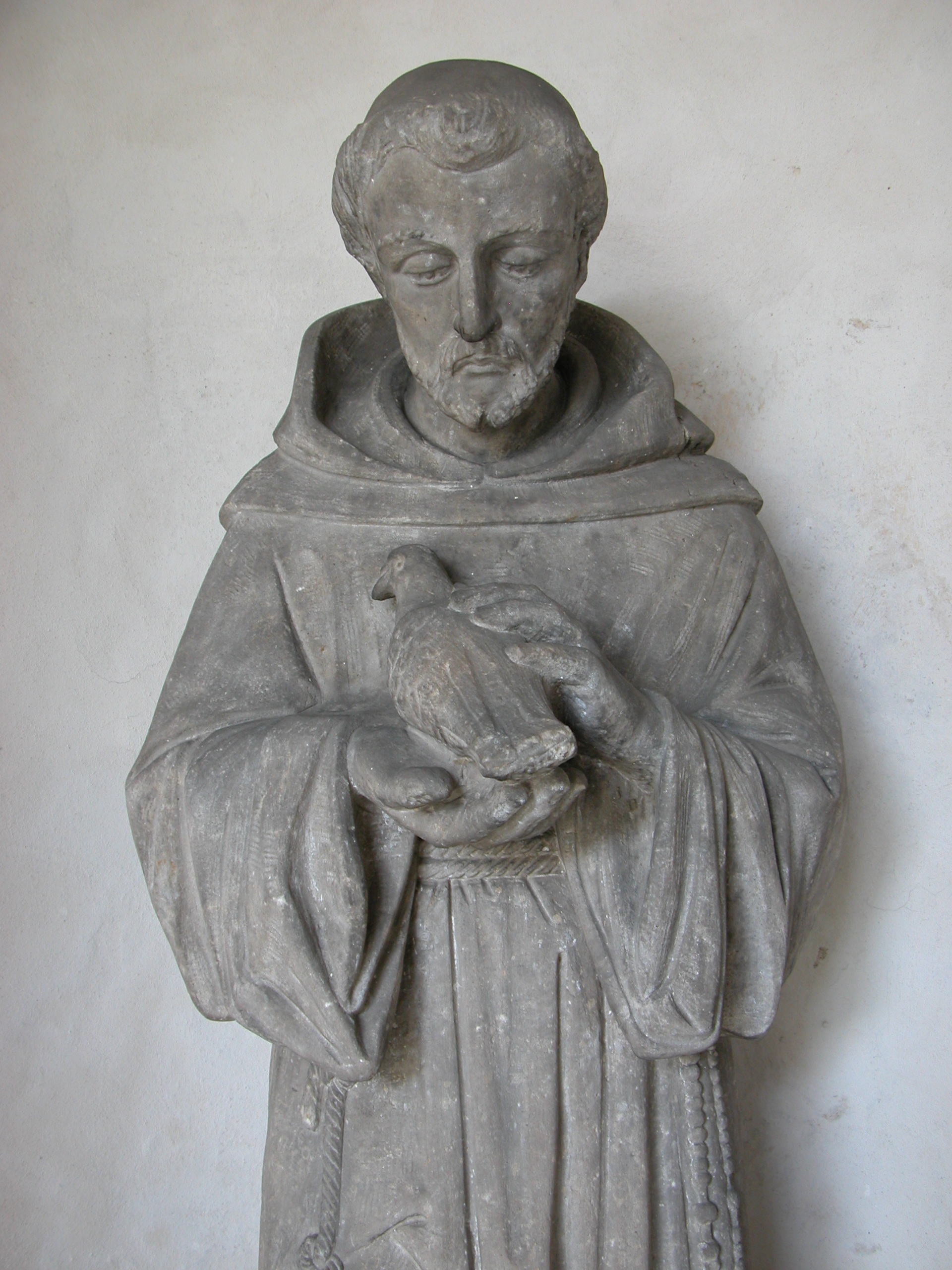 art sculptures monk pigeon humanoids man