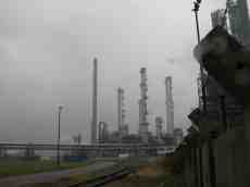 factory industry industrial chimneys grey rails
