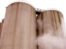 tanks storage silos smoke grey industry