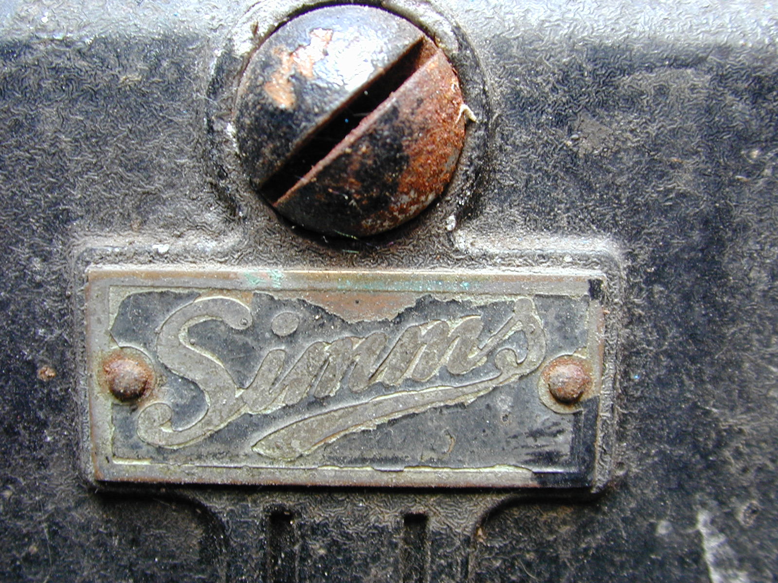 nameplate nametag plate tag screw metal metalic simms grey shine