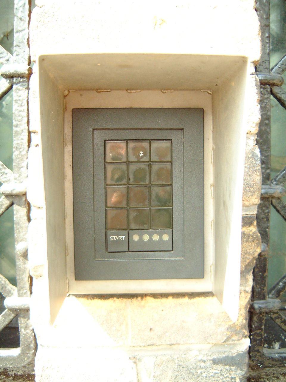 numpad safety vault security code start button buttons entrance plastic typo typography modern