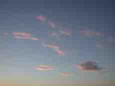 sky clouds blue sundown orange romantic
