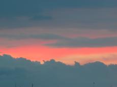 sky at night red glow sundown romantic clouds dusk