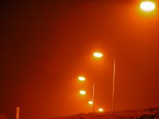 road freeway highway night dark red orange glow light ligths street streetlight streetlights warm evening cruising