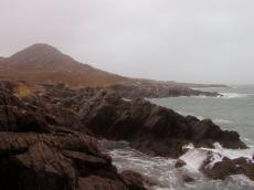 landscape ocean eire ireland water waves rock hill coast