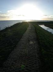 nature landscapes road dike marken path moat ijsselmeer pavement