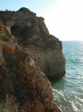 rocks ocean sea waves shore cliffs