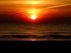 sunset sundown morning evening twilight sea beach shore 