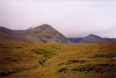 scotland hills mountain grassland grass clouds foggy mist
