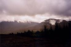 countriside hill hills mountain mountains view glowing mist misty cloud cloudy rolling