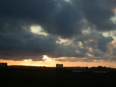 dark horizon beam beams of light sunlight clouds evening