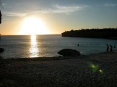 bay evening sundown romantic beach sand