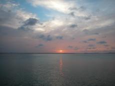 sunset sundown clouds ocean sea water reflection