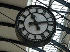 railway station clock arms white