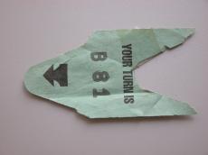 number ticket green paper tocken