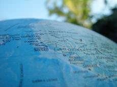 bertoltzalm globe typo typography modern gambia senegal africa map print objects blue
