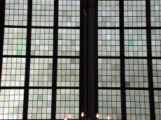 window glass stained glass green church