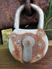 lock hinge metal locked protection rust heavy hanging