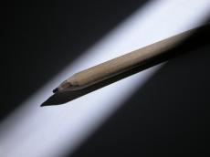pencil wooden carve carved beam beams of light tip blunt