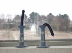 tabus candle melted art candles drooping disfunctional blue