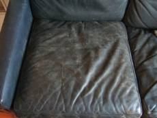 tabus leather black couch worn