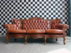 old leather leathery couch glossy stately style stylish stern