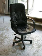 objects household office chair directorchair leather black wheels deskchair