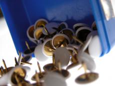 pins light box plastic blue pointy sharp